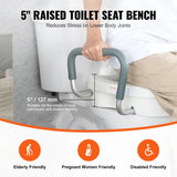 Raised Toilet Seat with Non‑Slip Adjustable Armrest