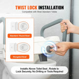 Raised Toilet Seat with Non‑Slip Adjustable Armrest