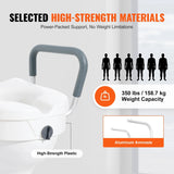 Raised Toilet Seat with Non‑Slip Adjustable Armrest