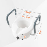 Raised Toilet Seat with Non‑Slip Adjustable Armrest